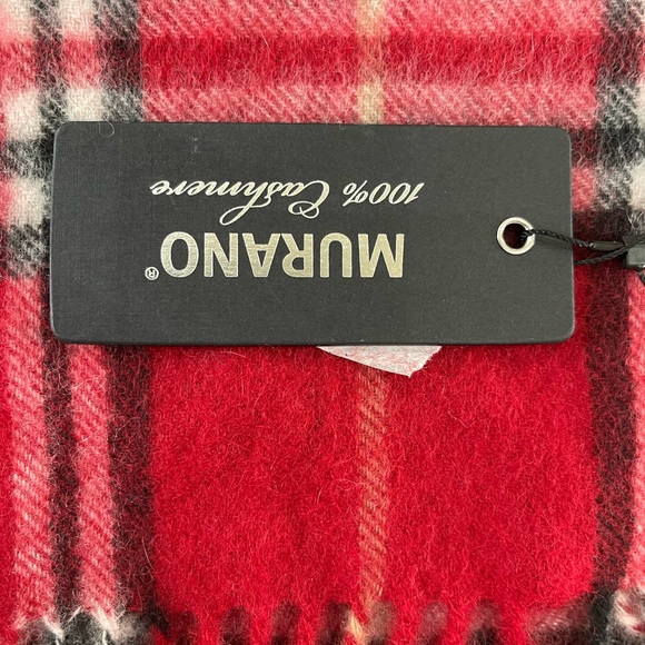 Murano plaid 100% Cashmere Scarf NWT - Picture 5 of 6